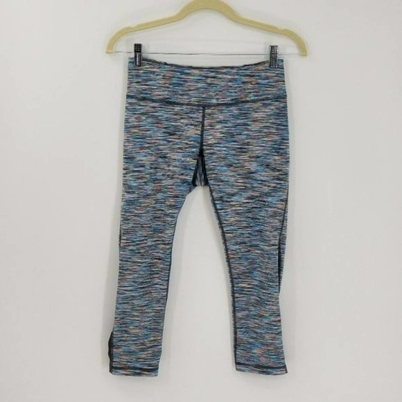 Zella Live-In Mutli-Color Space Dye Athletic Vented Calf Crop Yoga Legging Sz Sm - Picture 2 of 7